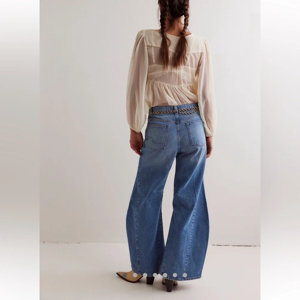 Free People We The Free Eden High Slouchy Flare Wide Leg Jeans - Picture 5 of 11
